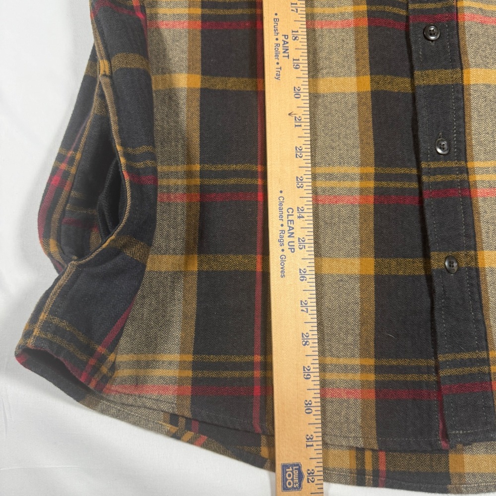Orvis Classic Collection Flannel Shirt Mens XXL Brown Plaid Herringbone Thick - Picture 5 of 7